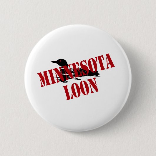 Minnesota Loon Ronde Button 5,7 Cm (Voorkant)