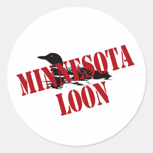 Minnesota Loon Ronde Sticker (Voorkant)