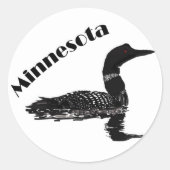 Minnesota loon ronde sticker (Voorkant)