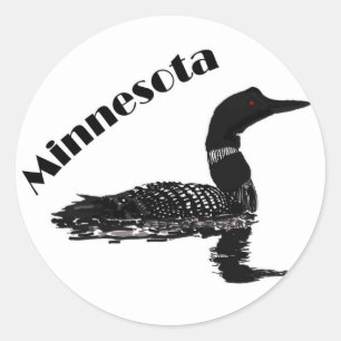 Minnesota loon ronde sticker