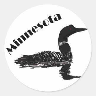 Minnesota loon ronde sticker