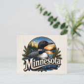 Minnesota Loon Staatsvogel Kunst Briefkaart (Staand voorkant)