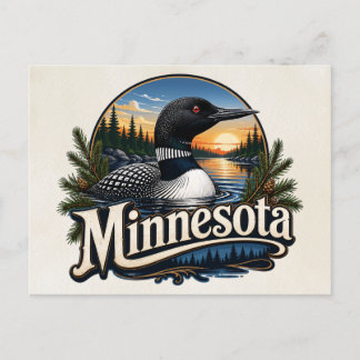 Minnesota Loon Staatsvogel Kunst Briefkaart