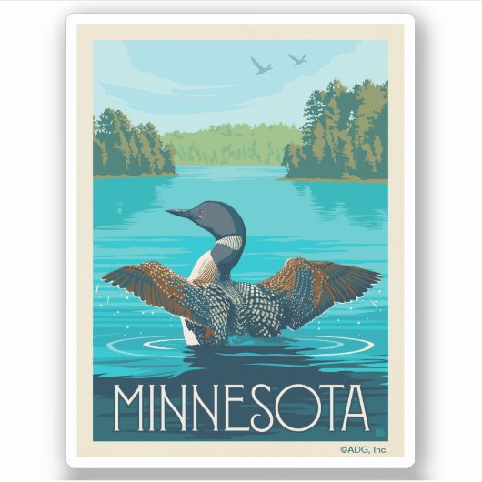 Minnesota | Loon Sticker (Voorkant)
