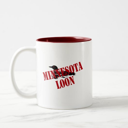 Minnesota Loon Tweekleurige Koffiemok (Links)