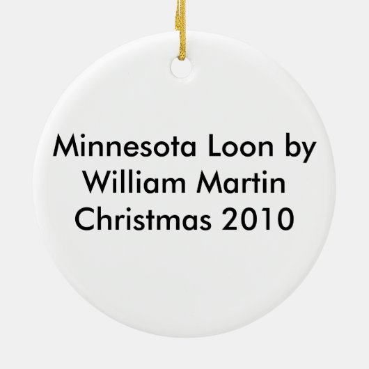Minnesota Loon van William Martin Keramisch Ornament (Achterkant)