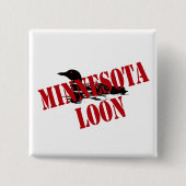 Minnesota Loon Vierkante Button 5,1 Cm (Voorkant)