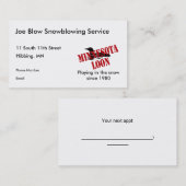 Minnesota Loon Visitekaartjes Afsprakenkaartje (Voorkant / Achterkant)