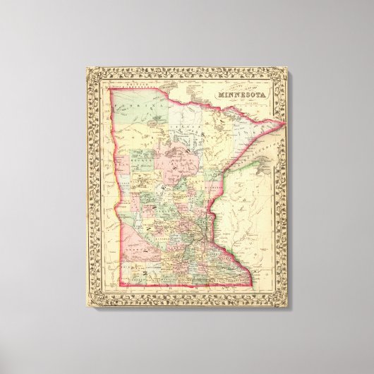 Minnesota Map door Mitchell Canvas Afdruk (Voorkant)