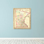 Minnesota Map door Mitchell Canvas Afdruk (Insitu (Houten vloer))