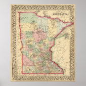 Minnesota Map door Mitchell Poster (Voorkant)