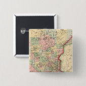 Minnesota Map door Mitchell Vierkante Button 5,1 Cm (Voorkant /achterkant)