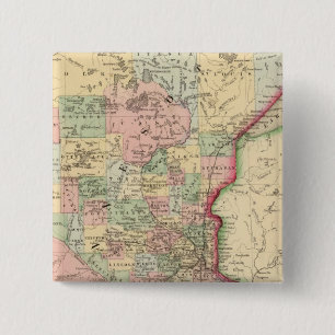 Minnesota Map door Mitchell Vierkante Button 5,1 Cm