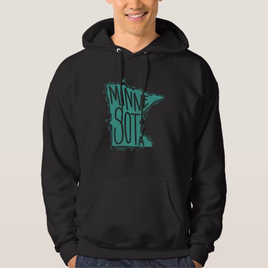 Minnesota Map Outline USA America Hoodie (Voorkant)