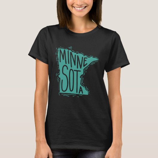 Minnesota Map Outline USA America T-shirt (Voorkant)