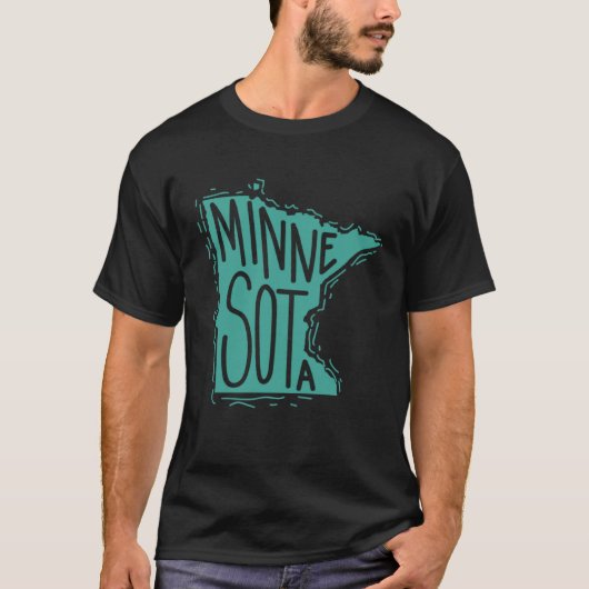 Minnesota Map Outline USA America T-shirt (Voorkant)