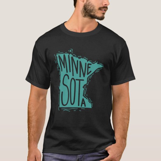 Minnesota Map Outline USA T-shirt (Voorkant)