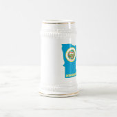 Minnesota Map - Vlag van de Staat met naam Bierpul (Center)