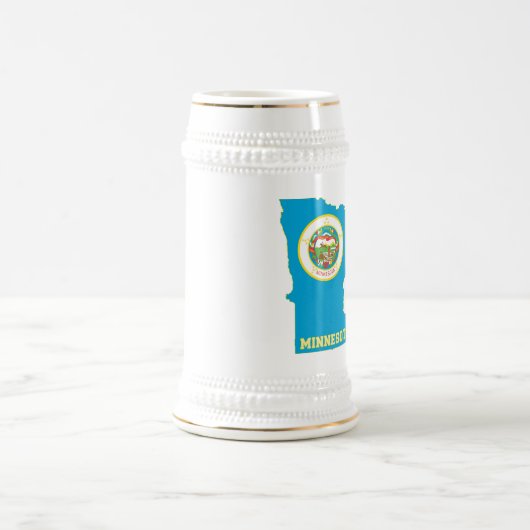 Minnesota Map - Vlag van de Staat met naam Bierpul (Center)