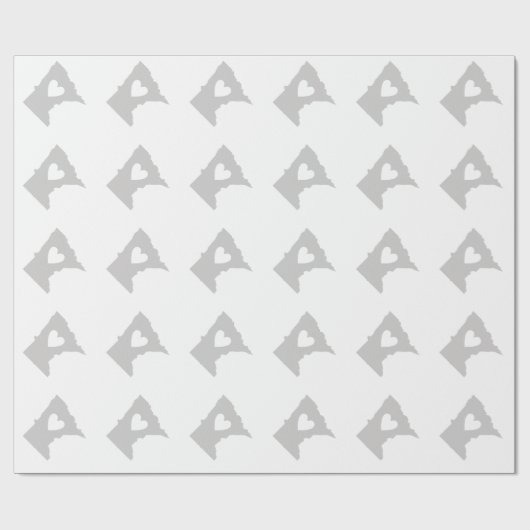 Minnesota Map Vorm grijs met wit hart Cadeaupapier (Vlak)