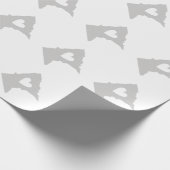 Minnesota Map Vorm grijs met wit hart Cadeaupapier (Hoek)