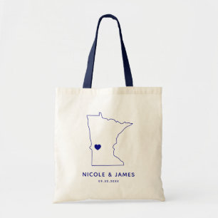 Minnesota Map Wedding Welcome Bag Tas Navy