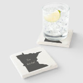 Minnesota Marmeren Steen Onderzetter, You betcha! Stenen Onderzetter (Zijkant)