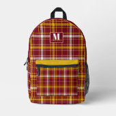 Minnesota maroon and gold pattern Tartan Plaid Bedrukte Rugzak (Voorkant)