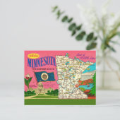 Minnesota Meren Kaart Ansichtkaart (Staand voorkant)