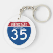 Minnesota MN I-35 Interstate Highway Shield - Sleutelhanger (Achterkant)