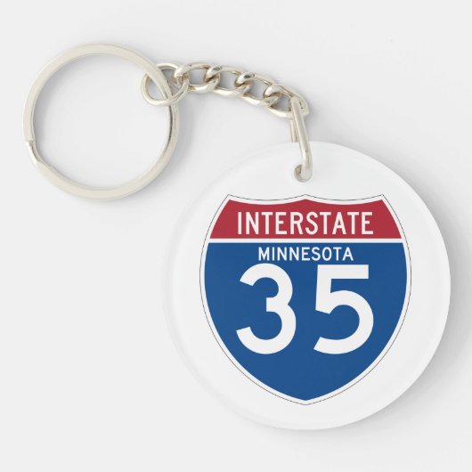Minnesota MN I-35 Interstate Highway Shield - Sleutelhanger (Voorkant)