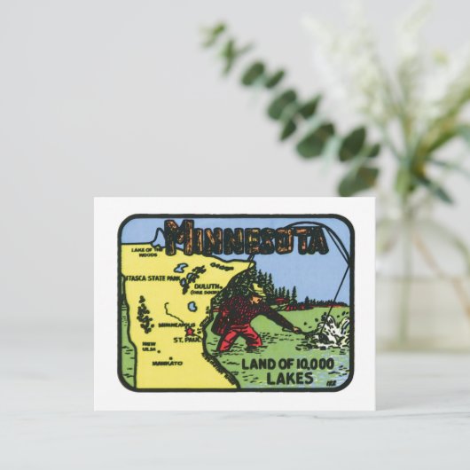 Minnesota MN label Briefkaart (Staand voorkant)