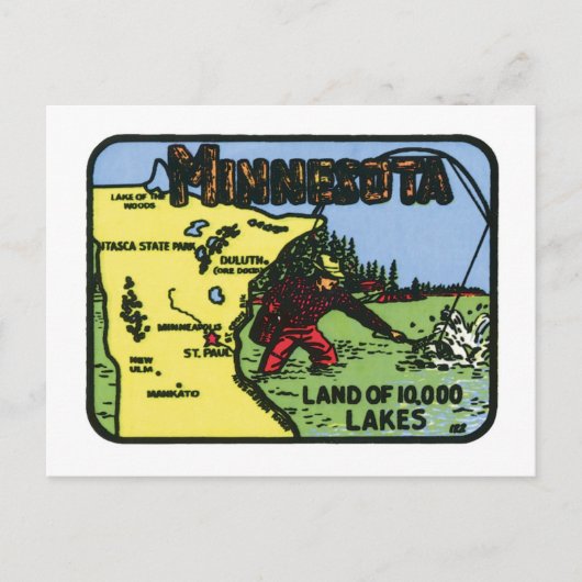 Minnesota MN  label Briefkaart (Voorkant)