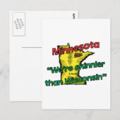 Minnesota MN Motto ~ We zijn Skinnier Than Wiscons Briefkaart (Voorkant / Achterkant)