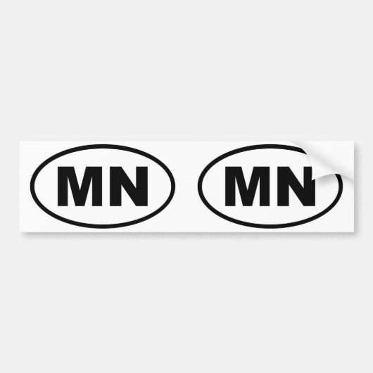 Minnesota MN ovaal Bumpersticker (Voorkant)