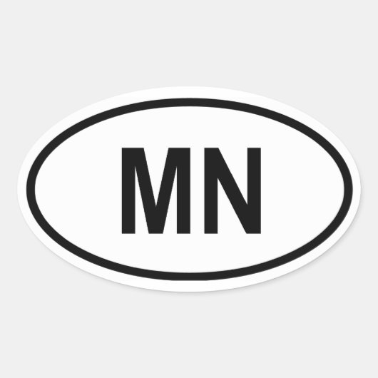 Minnesota "MN" Ovale Sticker (Voorkant)