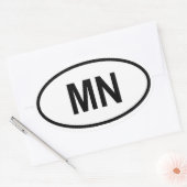 Minnesota "MN" Ovale Sticker (Envelop)