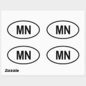 Minnesota "MN" Ovale Sticker (Vel)