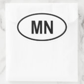 Minnesota "MN" Ovale Sticker (Tas)