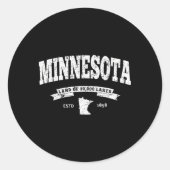 Minnesota Mn Ronde Sticker (Voorkant)