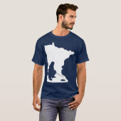 Minnesota MN State Map Ice Vist T-shirt (Voorkant volledig)