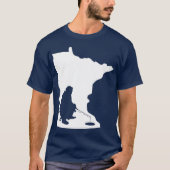 Minnesota MN State Map Ice Vist T-shirt (Voorkant)