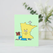 Minnesota MN Vintage Travel Souvenir Caricature Briefkaart (Staand voorkant)