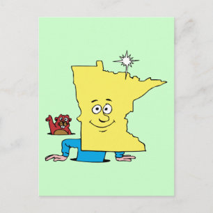 Minnesota MN Vintage Travel Souvenir Caricature Briefkaart