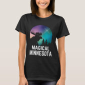 Minnesota Moose Northern Aurora Borealis Lights MI T-shirt (Voorkant)