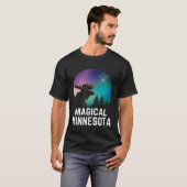 Minnesota Moose Northern Aurora Borealis Lights MI T-shirt (Voorkant volledig)