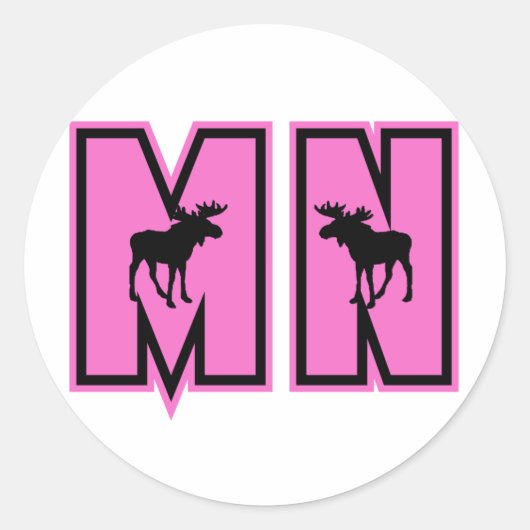 Minnesota Moose Ronde Sticker (Voorkant)