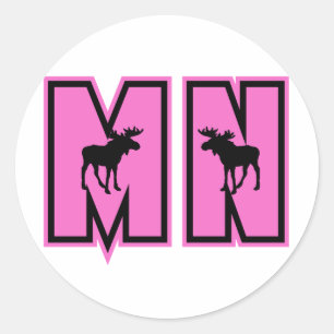 Minnesota Moose Ronde Sticker