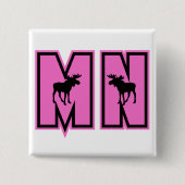 Minnesota Moose Vierkante Button 5,1 Cm (Voorkant)