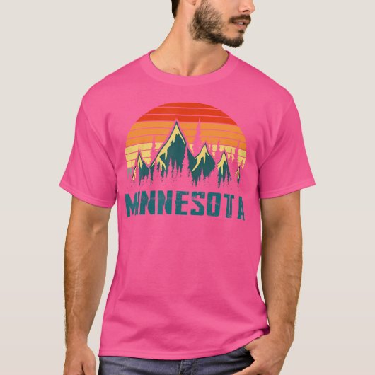  Minnesota Mountains Natuur Wandelen Retro 80 T-shirt (Voorkant)